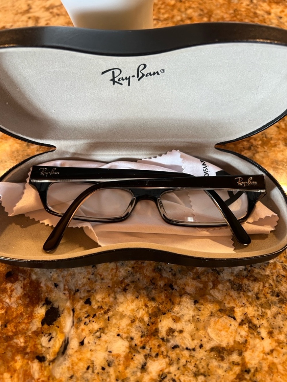 Ray-Ban Black Gloss Rectangular Eyeglasses